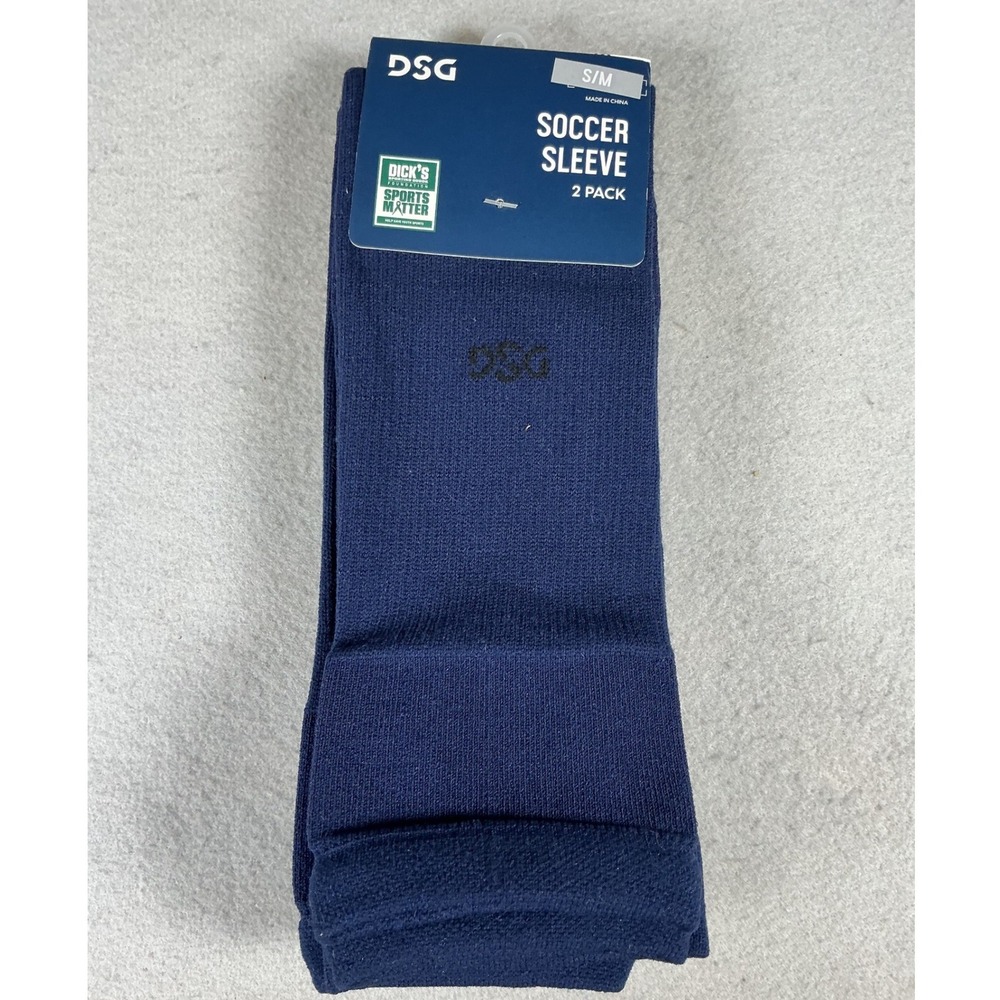 DSG Soccer Sleeve 2 Pack Navy S/M Unisex Leg Sleeves‎ Athletic Sports Socks NWT